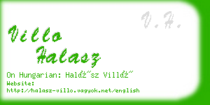 villo halasz business card